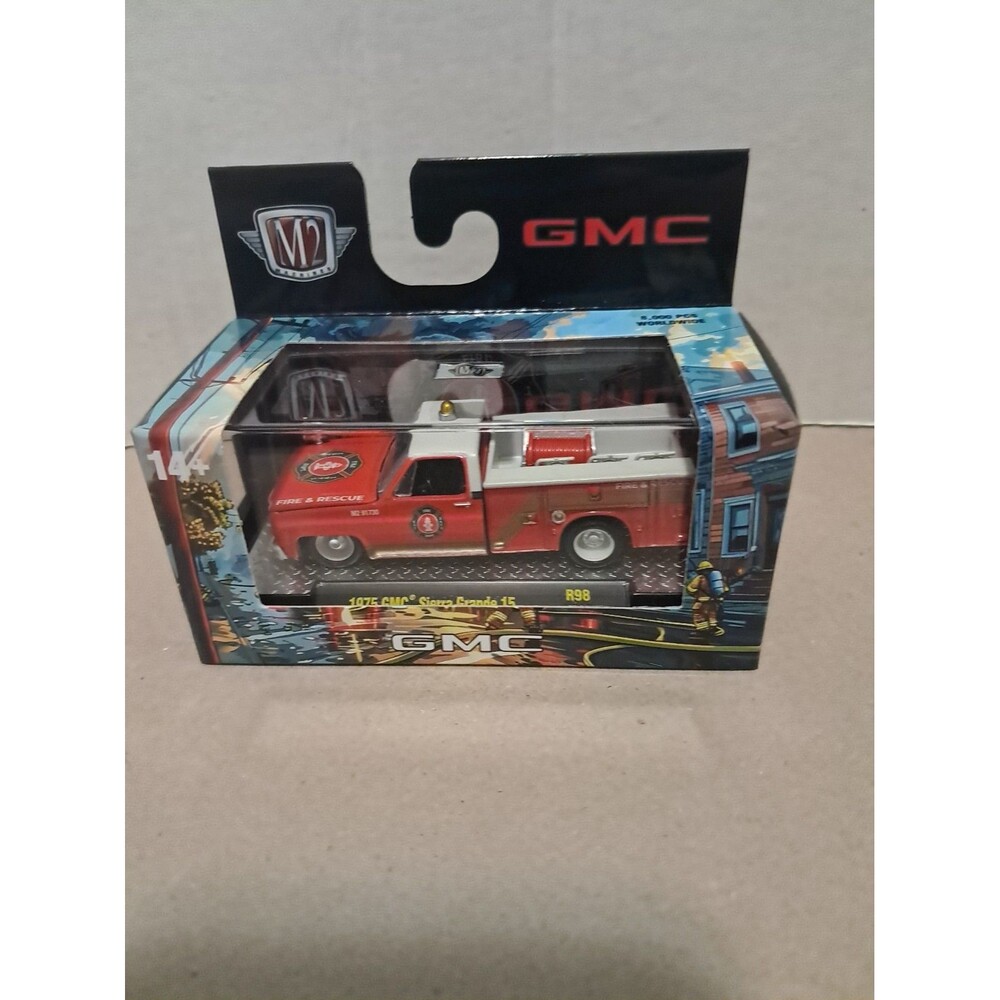 M2 Machines 1976 GMC Sierra Grande 15 1:64 Red Fire & Rescue Diecast Unopened